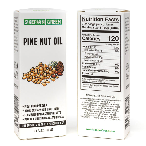 100% Siberian Pine Nut Oil Extra Virgin First Cold Pressed Premium