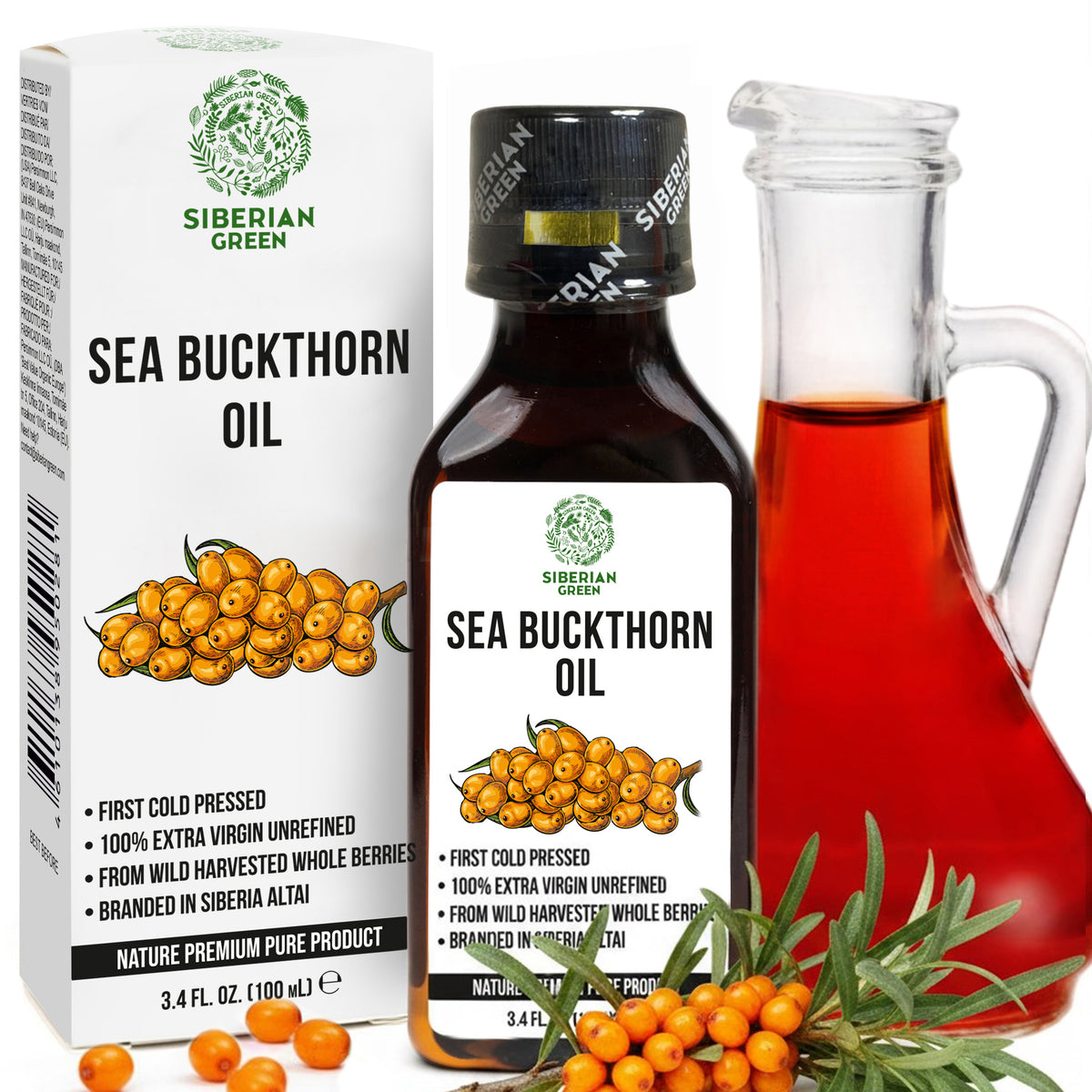 100% Siberian Sea Buckthorn Oil – Extra Virgin, Cold-Pressed | 100ml