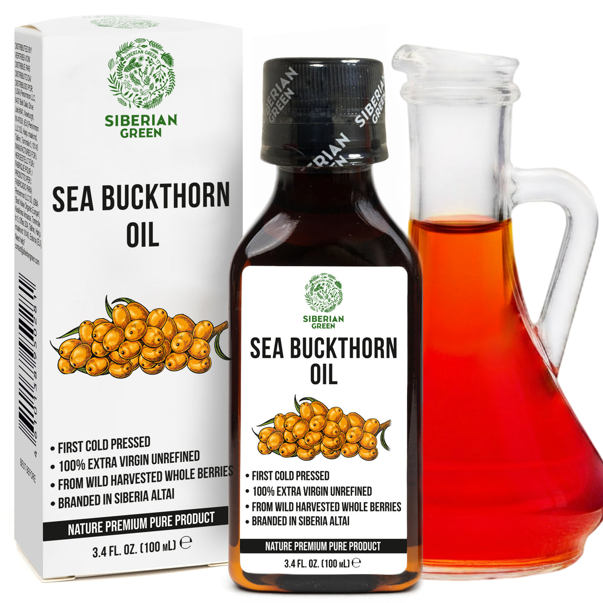 100% Siberian Sea Buckthorn Oil – Extra Virgin, Cold-Pressed | 100ml