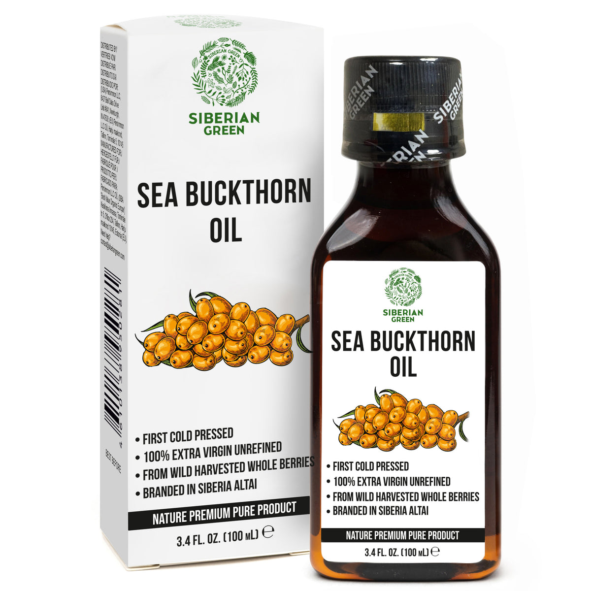 100% Siberian Sea Buckthorn Oil – Extra Virgin, Cold-Pressed | 100ml