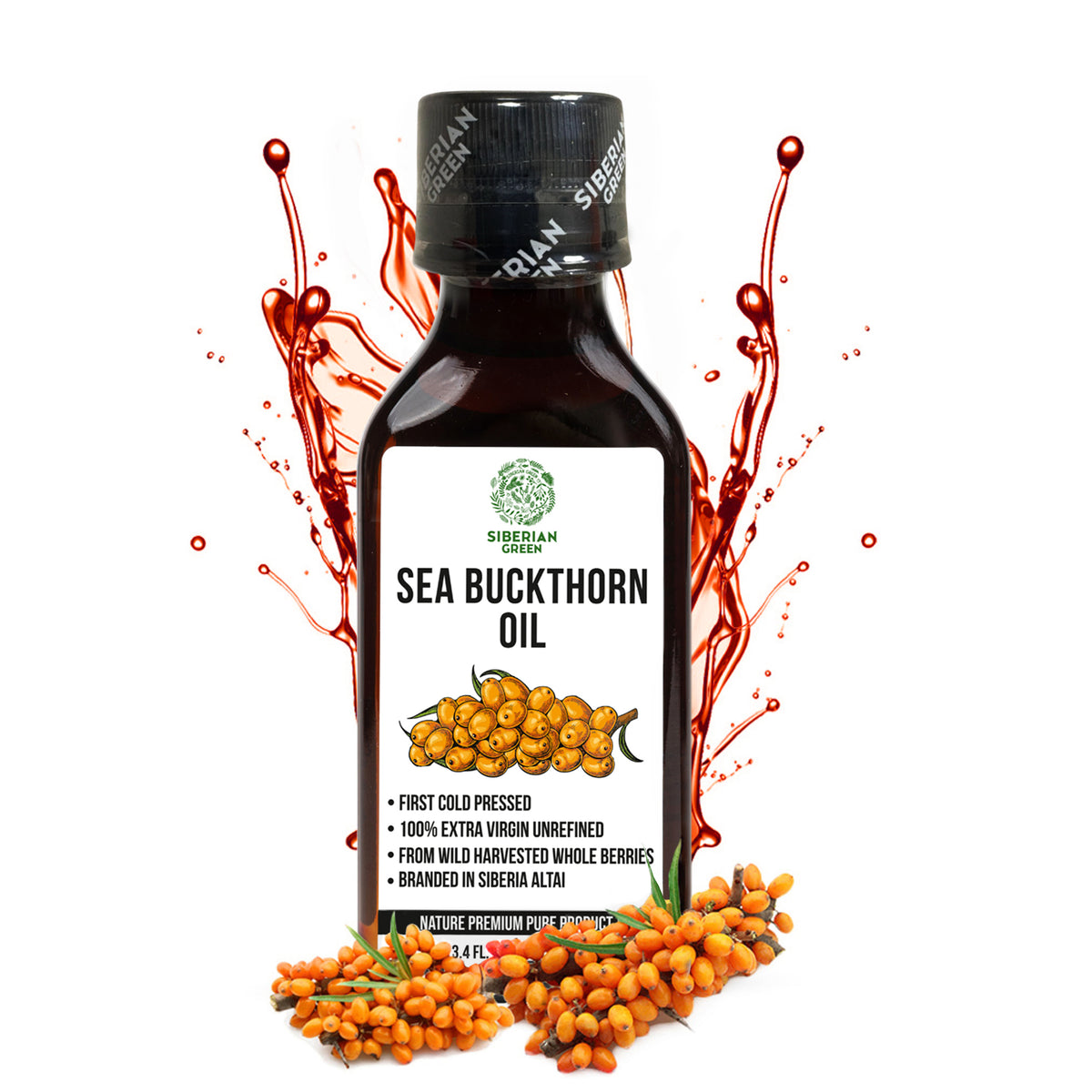 100% Siberian Sea Buckthorn Oil – Extra Virgin, Cold-Pressed | 100ml