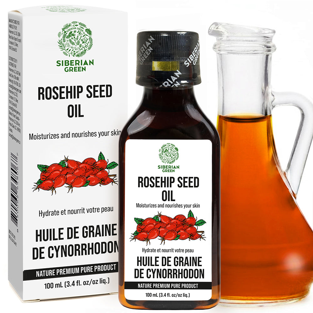 Siberian Green Wild Harvested Rosehip Seed Oil 100ml | Extra Virgin 100% Natural Skin and Wellness