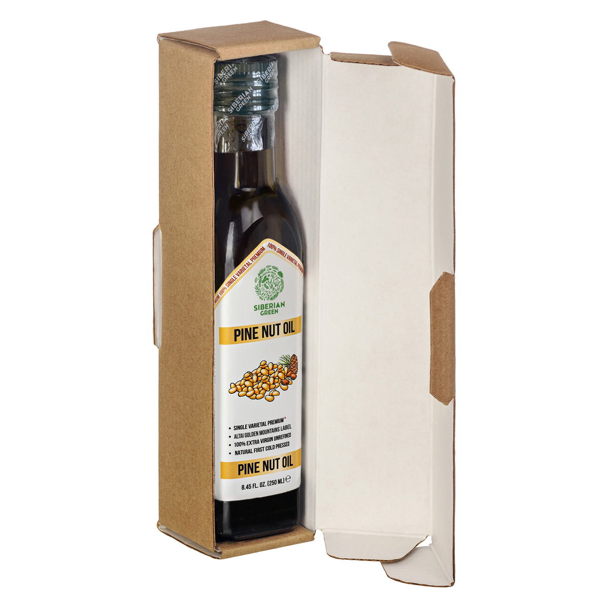 Organic Pine Nut Oil – Cold Pressed 250ml Single Varietal Premium