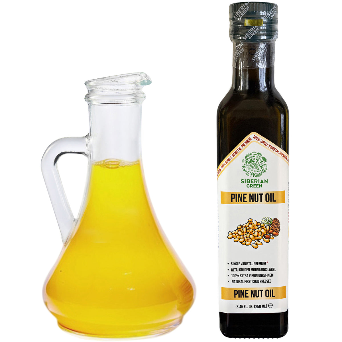 Organic Pine Nut Oil – Cold Pressed 250ml Single Varietal Premium