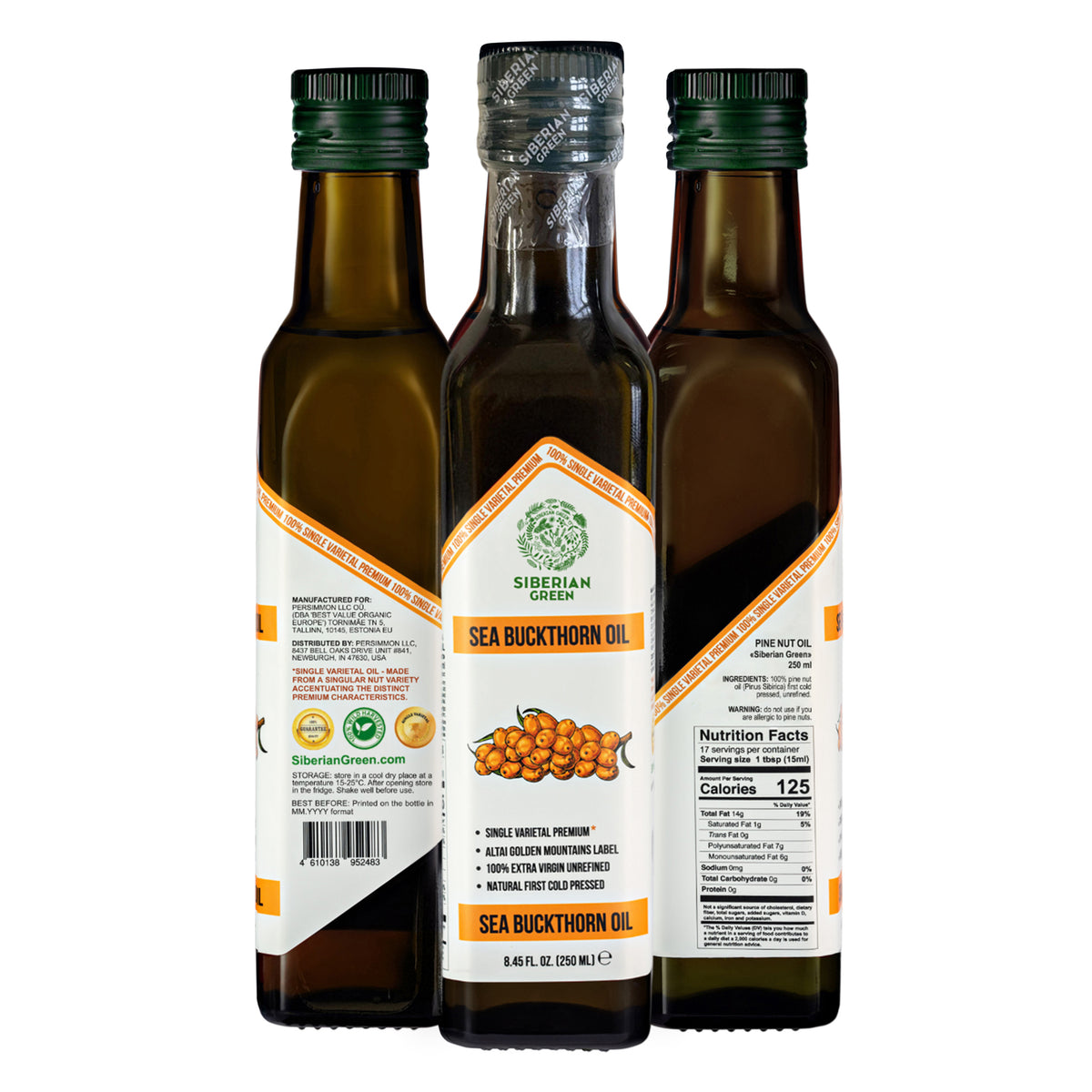 Organic Sea Buckthorn Oil – Cold Pressed 250ml Single Varietal Premium