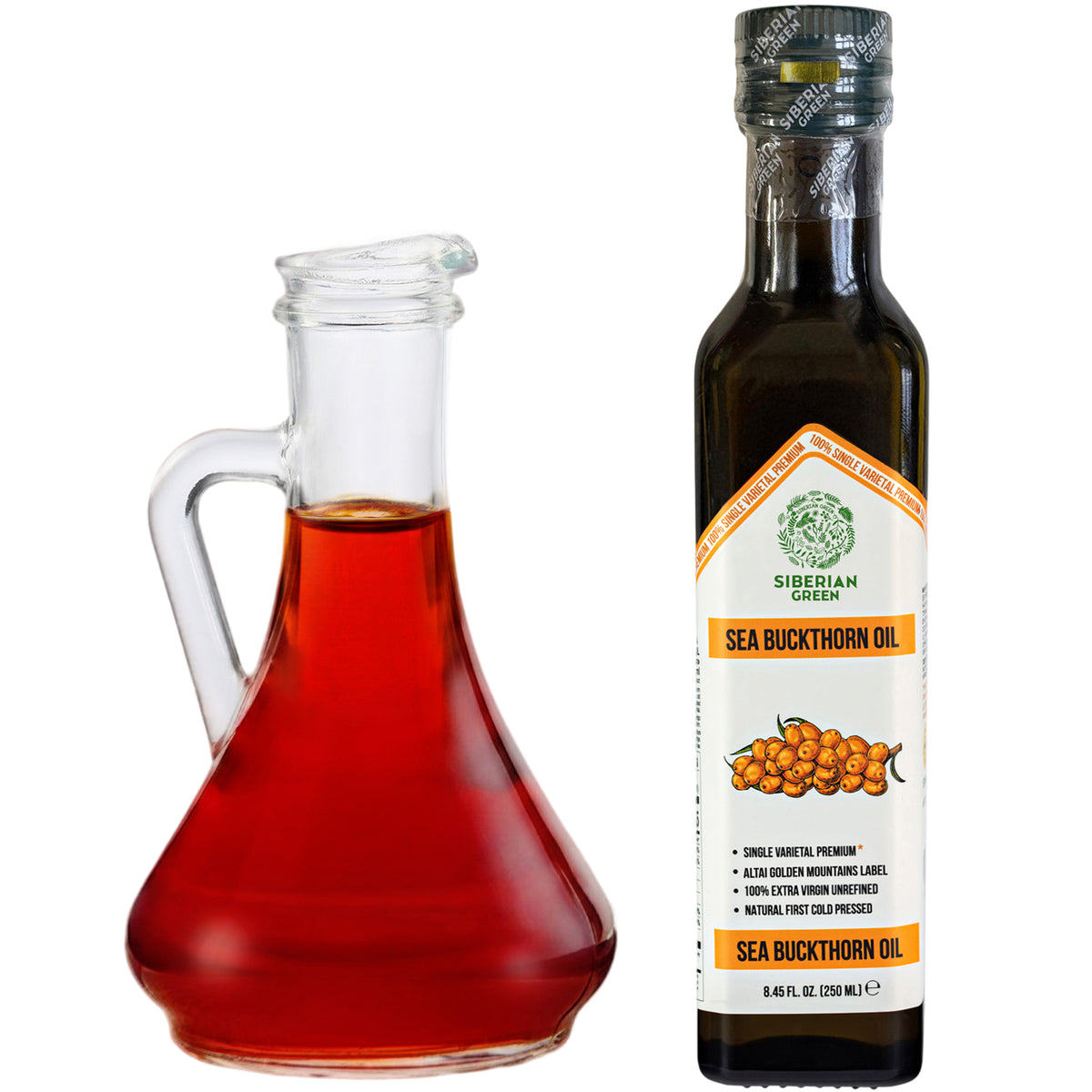 Organic Sea Buckthorn Oil – Cold Pressed 250ml Single Varietal Premium