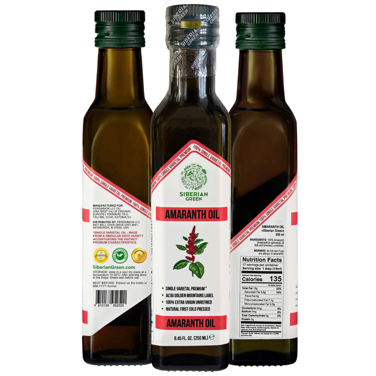 Organic Amaranth Oil – Cold Pressed 250ml Single Varietal Premium