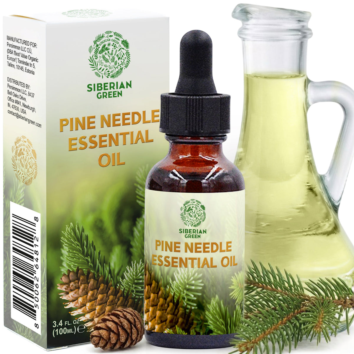 Siberian Pine Needle Essential Oil 30 ml – 100% Pure Undiluted Essential Oil for Diffuser, Sauna, Massage, Home Fragrance