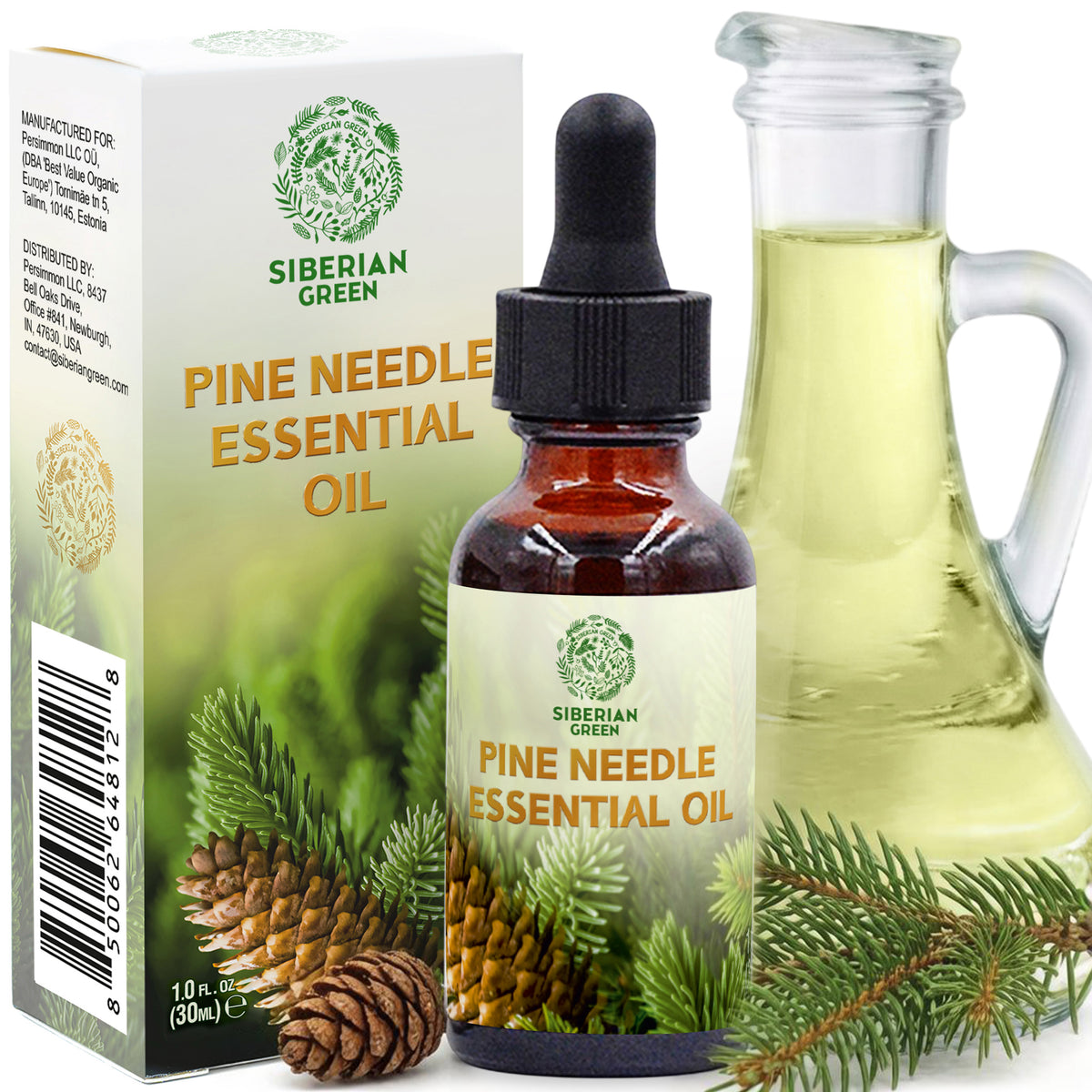 Siberian Pine Needle Essential Oil 30 ml – 100% Pure Undiluted Essential Oil for Diffuser, Sauna, Massage, Home Fragrance