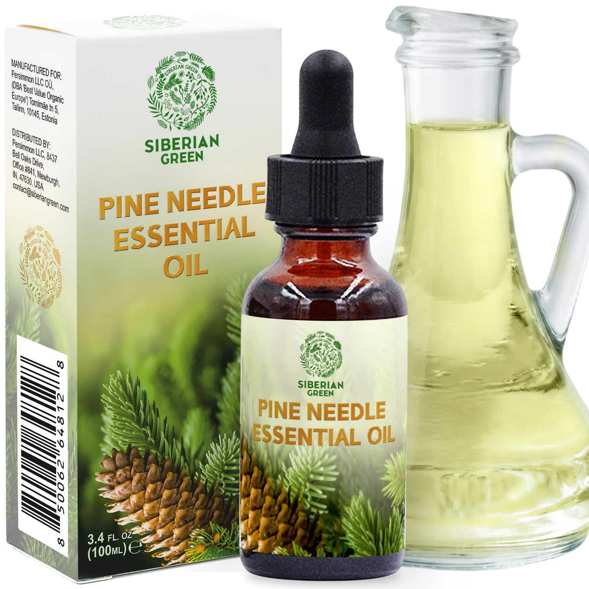 Siberian Pine Needle Essential Oil 30 ml – 100% Pure Undiluted Essential Oil for Diffuser, Sauna, Massage, Home Fragrance
