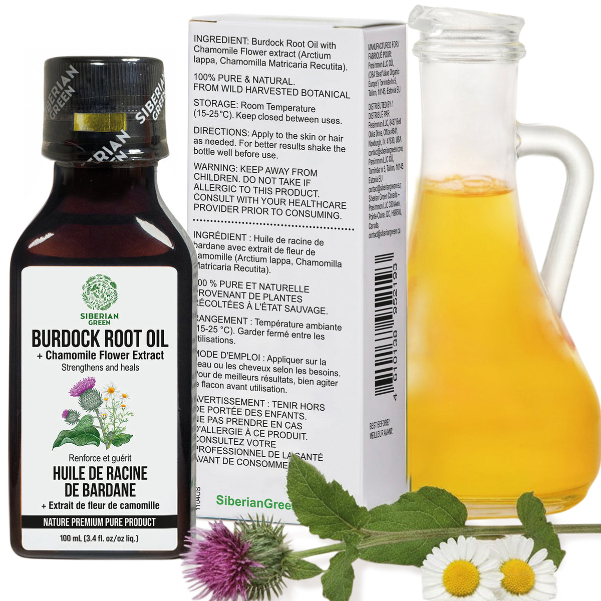 Burdock Oil with Chamomile Extract - Natural Formula For Hair Strengthening
