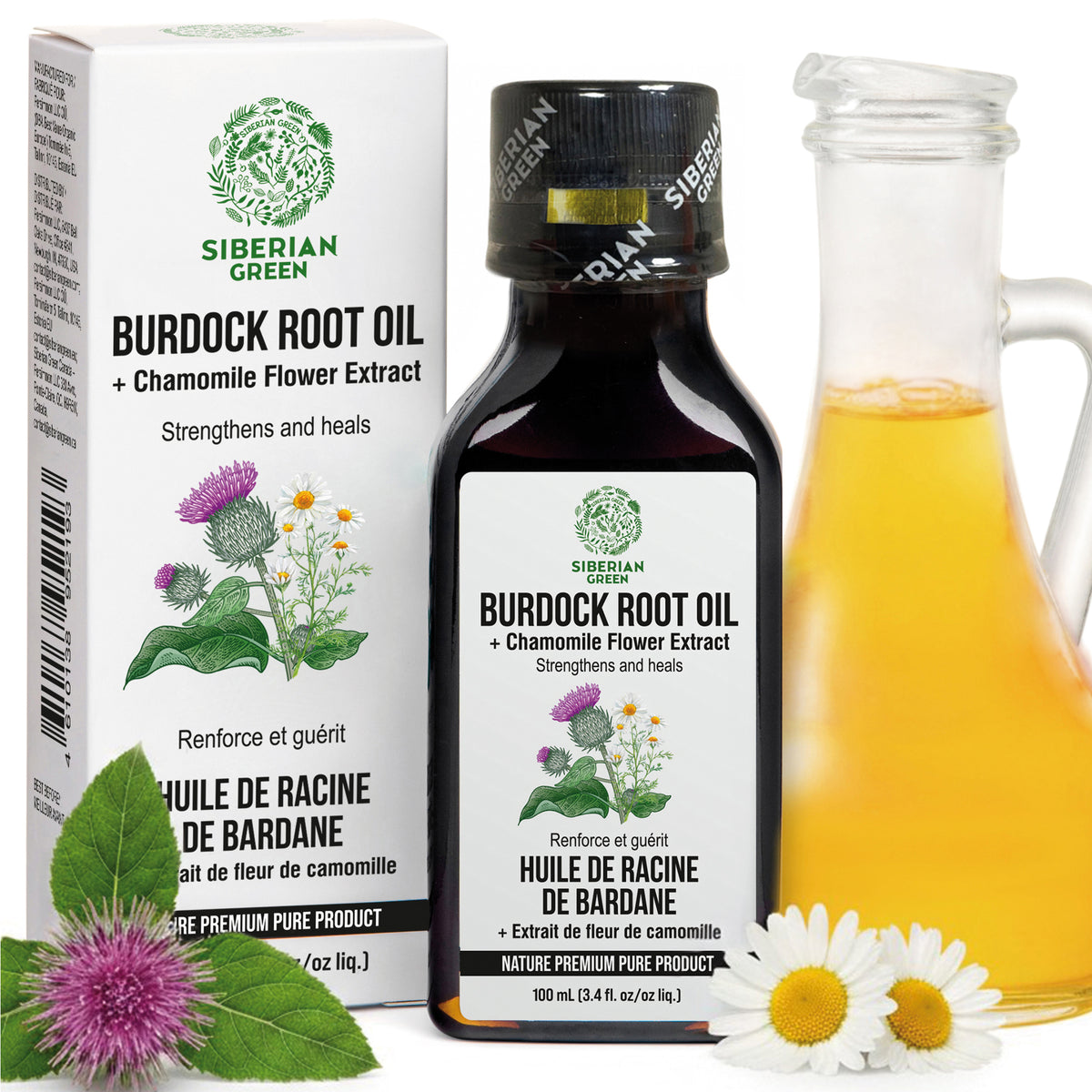 Burdock Oil with Chamomile Extract - Natural Formula For Hair Strengthening