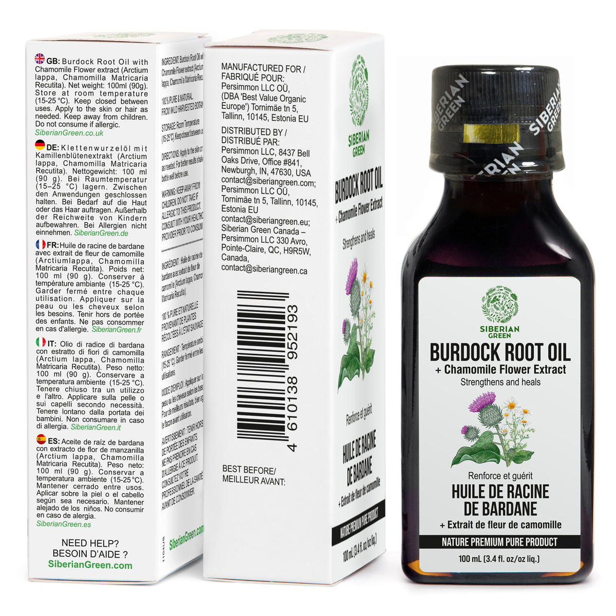 Burdock Oil with Chamomile Extract - Natural Formula For Hair Strengthening