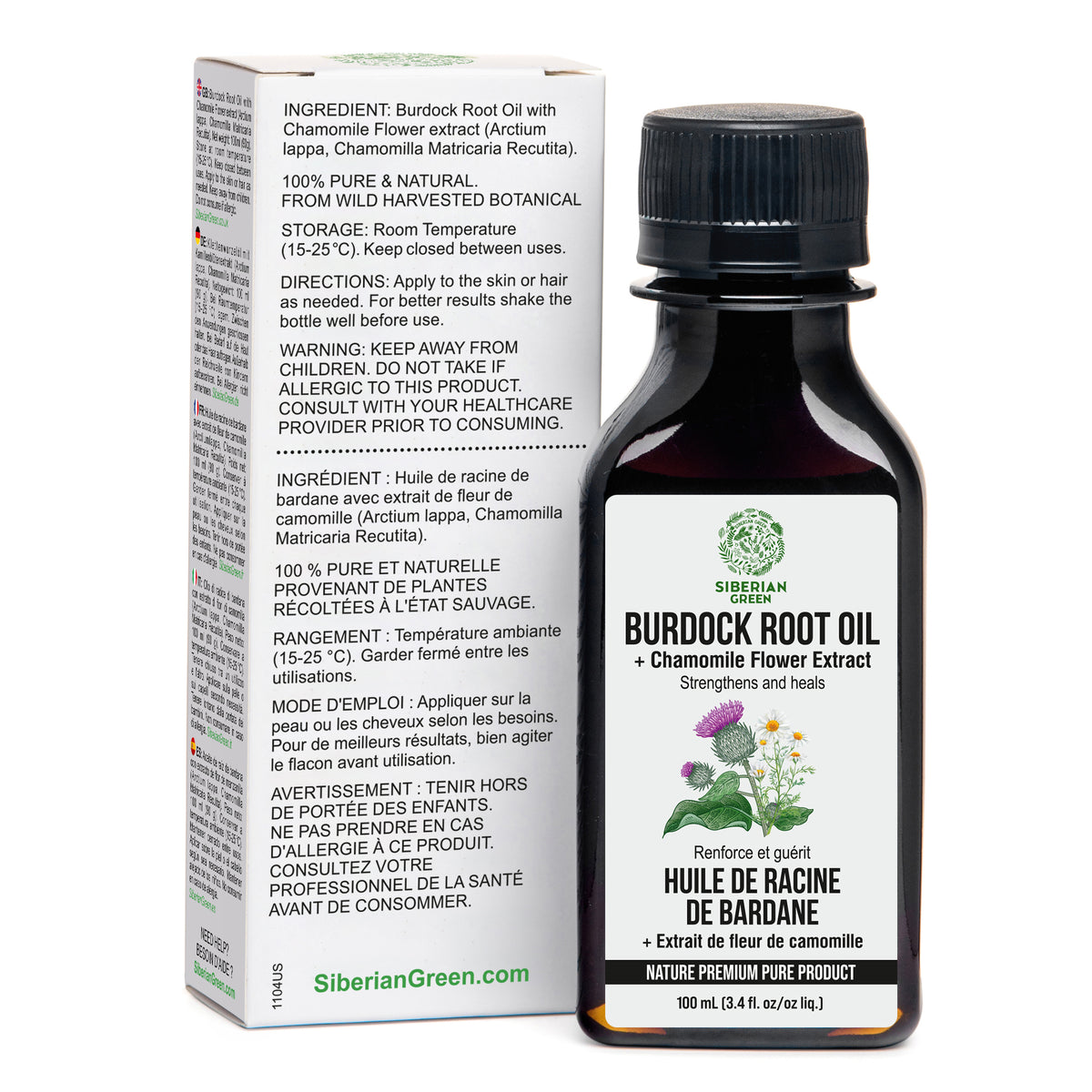 Burdock Oil with Chamomile Extract - Natural Formula For Hair Strengthening
