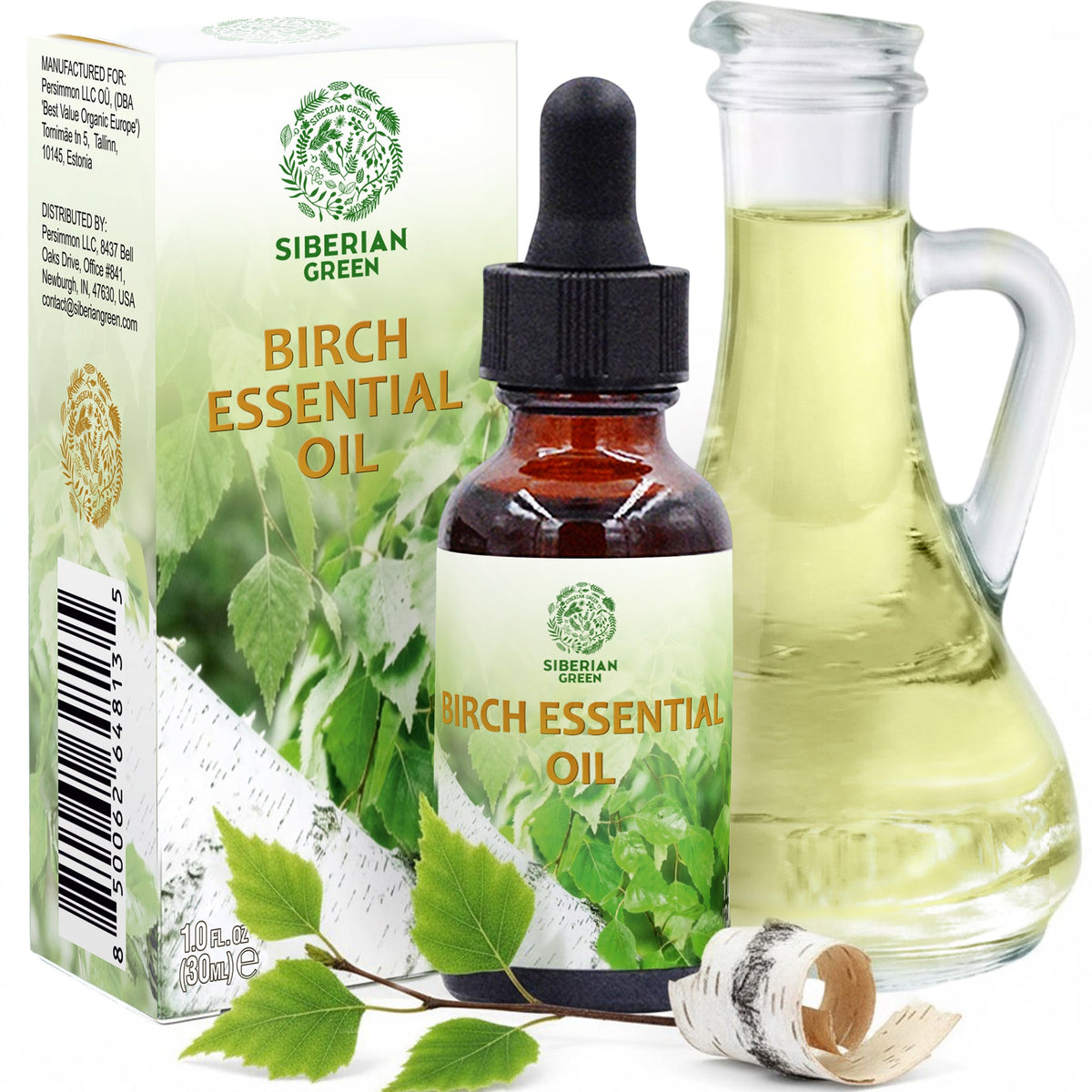 Siberian Birch Essential Oil 30 ml – Pure Birch Bark Oil for Aromatherapy, Sauna, Diffuser, Massage and Home Fragrance