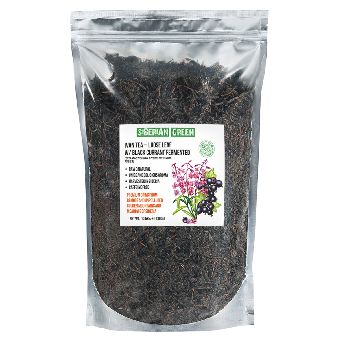 Siberian Fermented Loose Leaf Tea – Ivan Tea with Black Currant – 300g