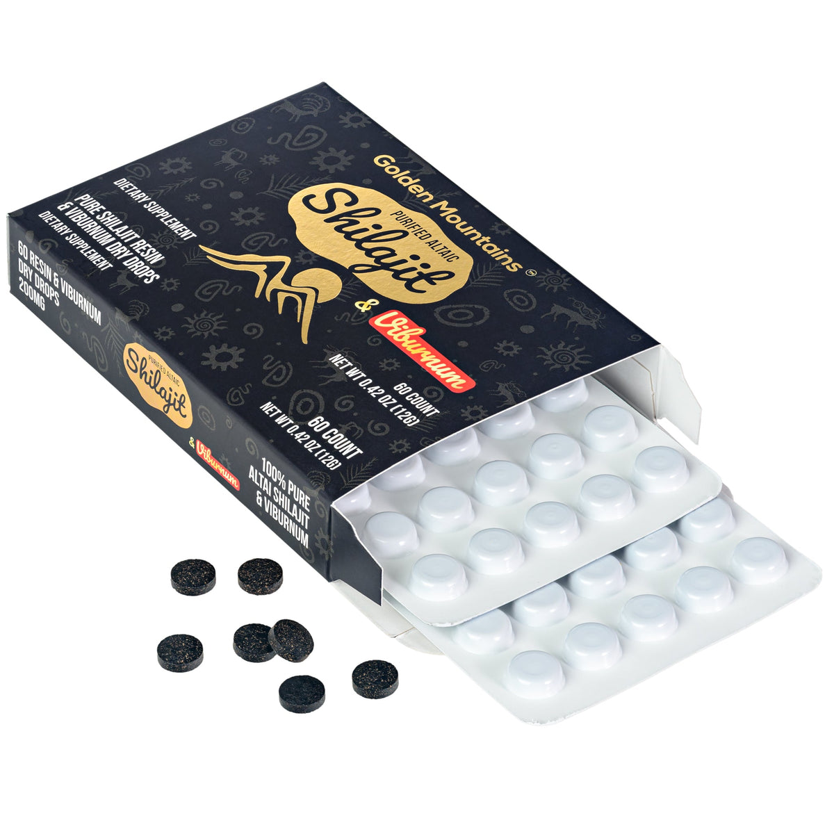 Siberian Green Pure Altai Shilajit Resin w Viburnum Berries Extract – 180 Dry Drops (3-Pack)