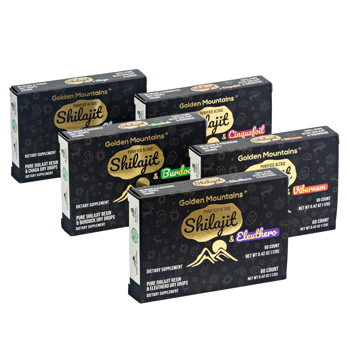 Siberian Green Pure Altai Shilajit Resin w Eleuthero Ginseng Extract – 180 Dry Drops (3-Pack)