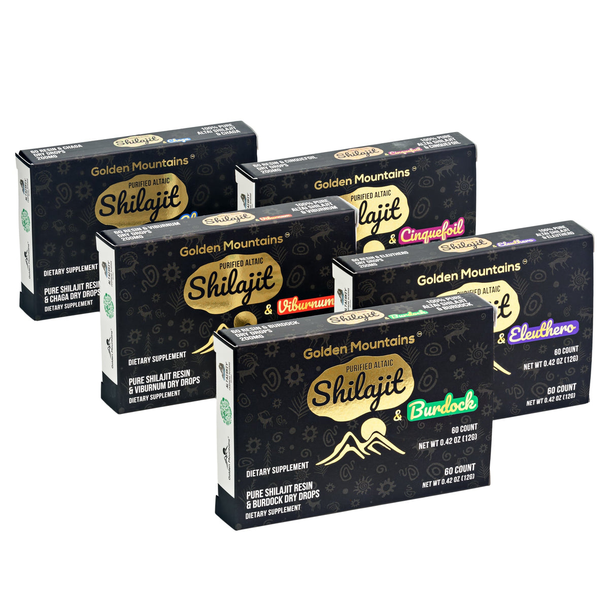 Siberian Green Pure Altai Shilajit Resin w Burdock Root Extract – 180 Dry Drops (3-Pack)