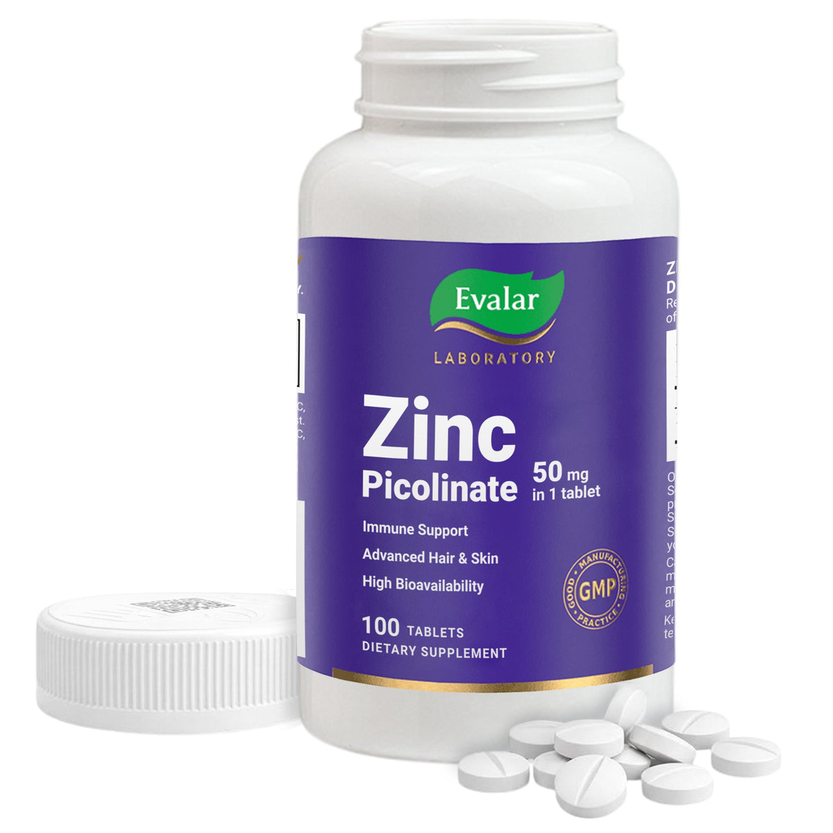 Evalar Zinc Picolinate 50 mg 100 Tablets