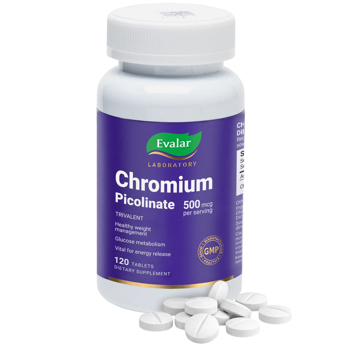 Evalar Chromium Picolinate 500 mcg – 120 Tablets