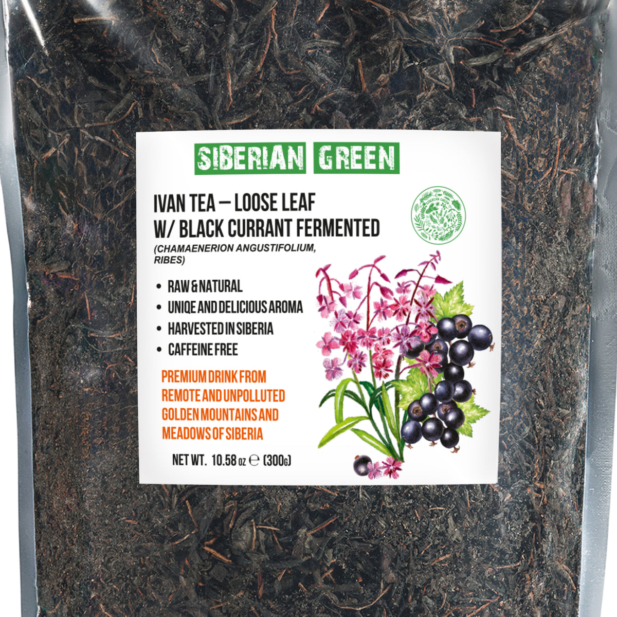 Siberian Green Ivan Tea 300g (10.58 oz) Fermented Loose Leaves Wild Harvested Altai Mountains Ivan-Chai