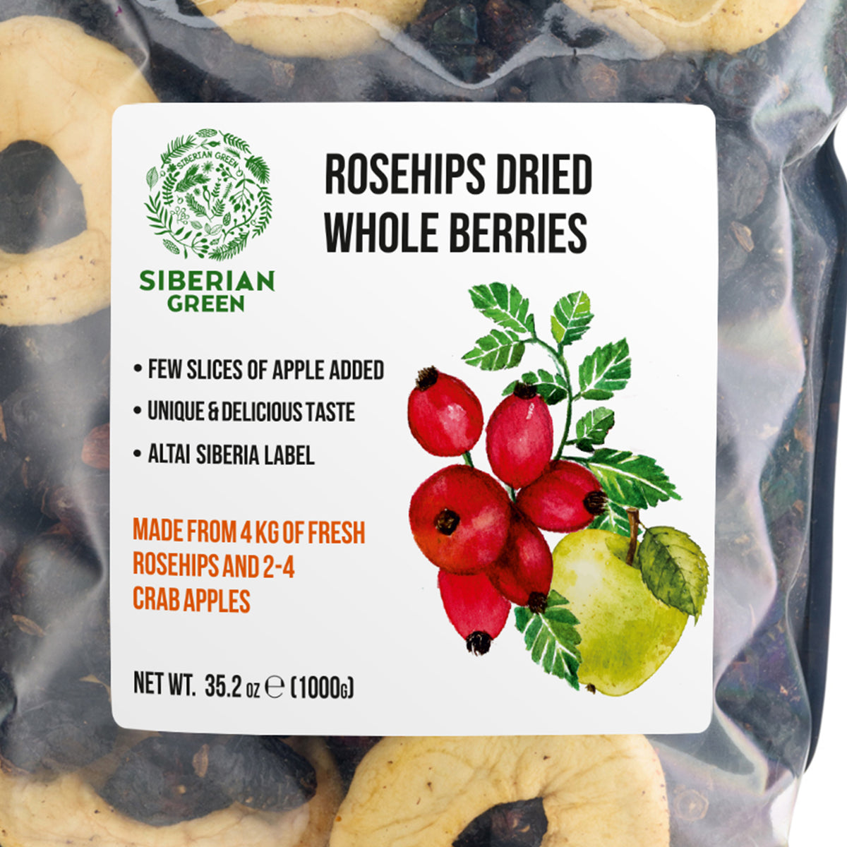 Dried Rosehips with Siberian Apples – Natural rich Antioxidants