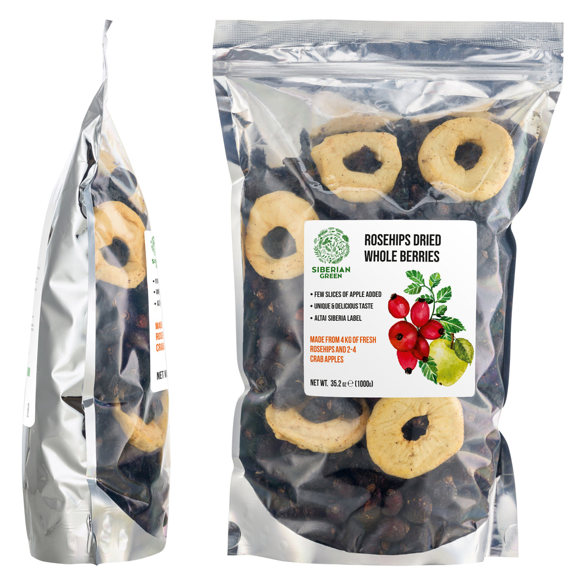 Dried Rosehips with Siberian Apples – Natural rich Antioxidants