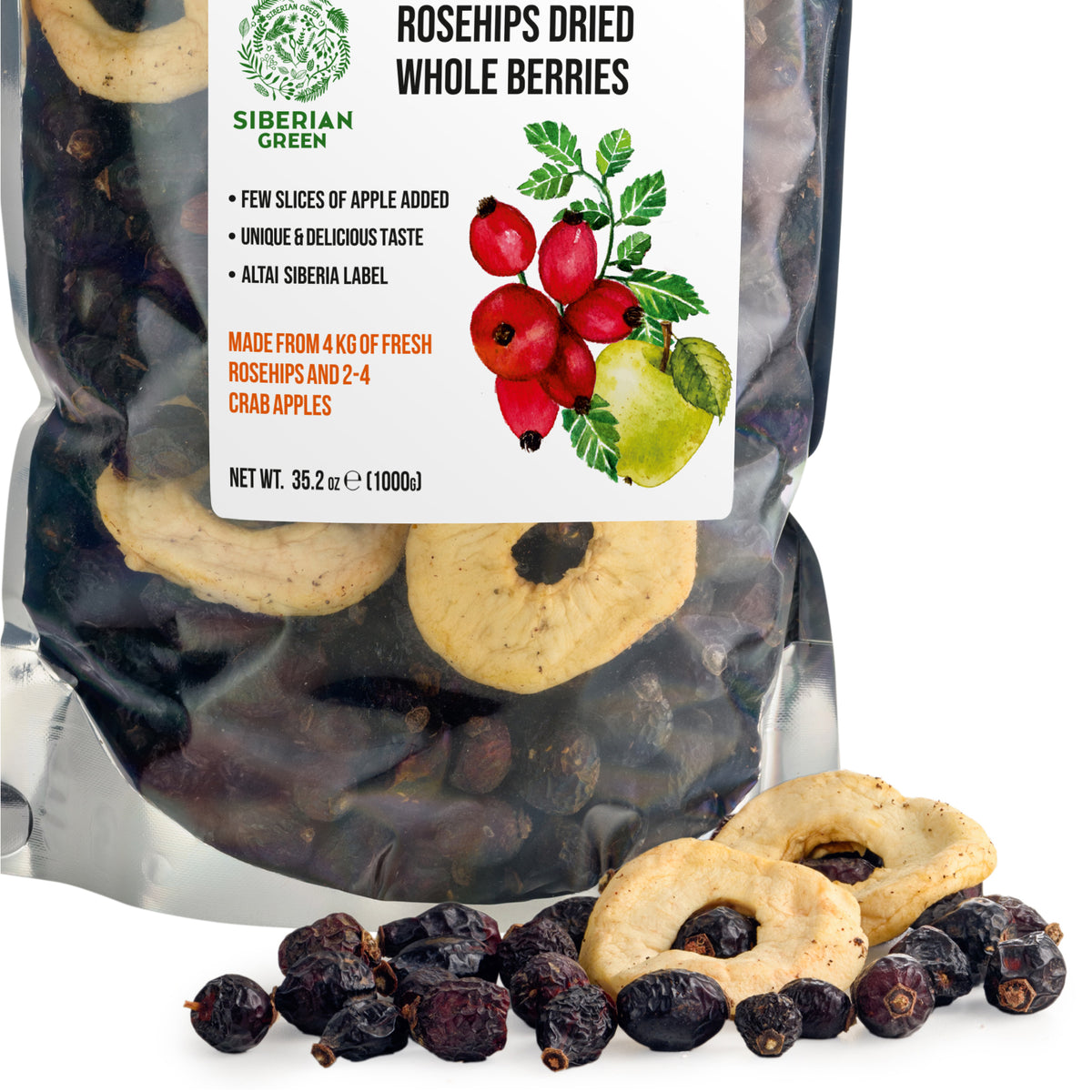 Dried Rosehips with Siberian Apples – Natural rich Antioxidants