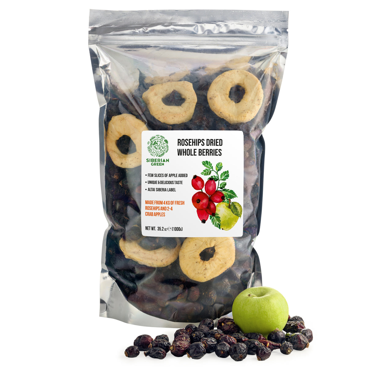 Dried Rosehips with Siberian Apples – Natural rich Antioxidants