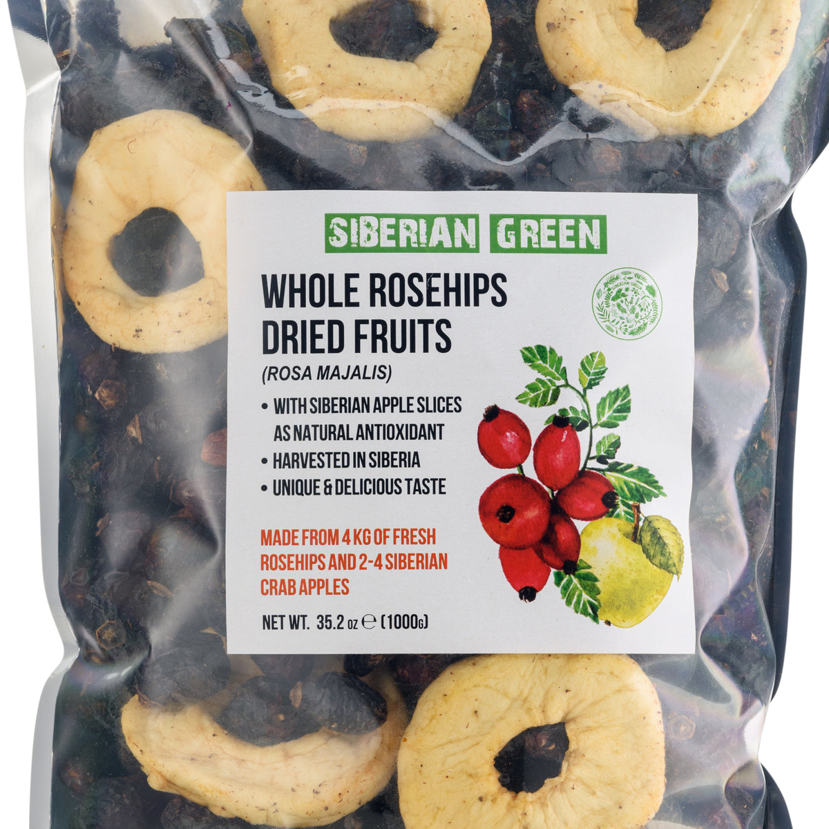 Dried Rosehips with Siberian Apples – Natural rich Antioxidants