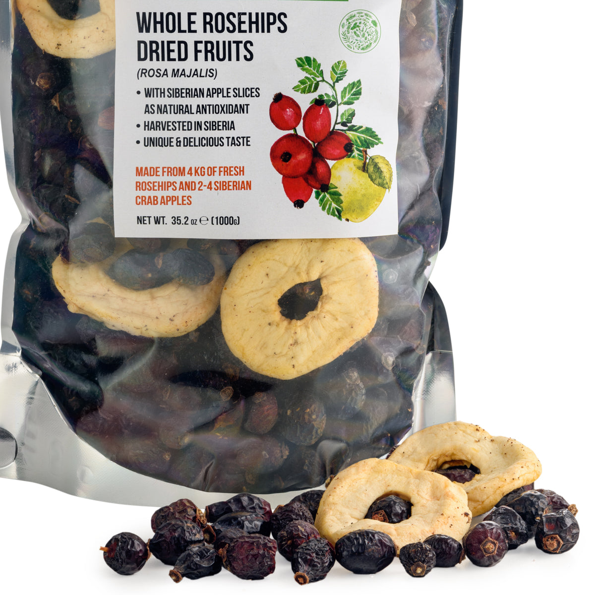 Dried Rosehips with Siberian Apples – Natural rich Antioxidants