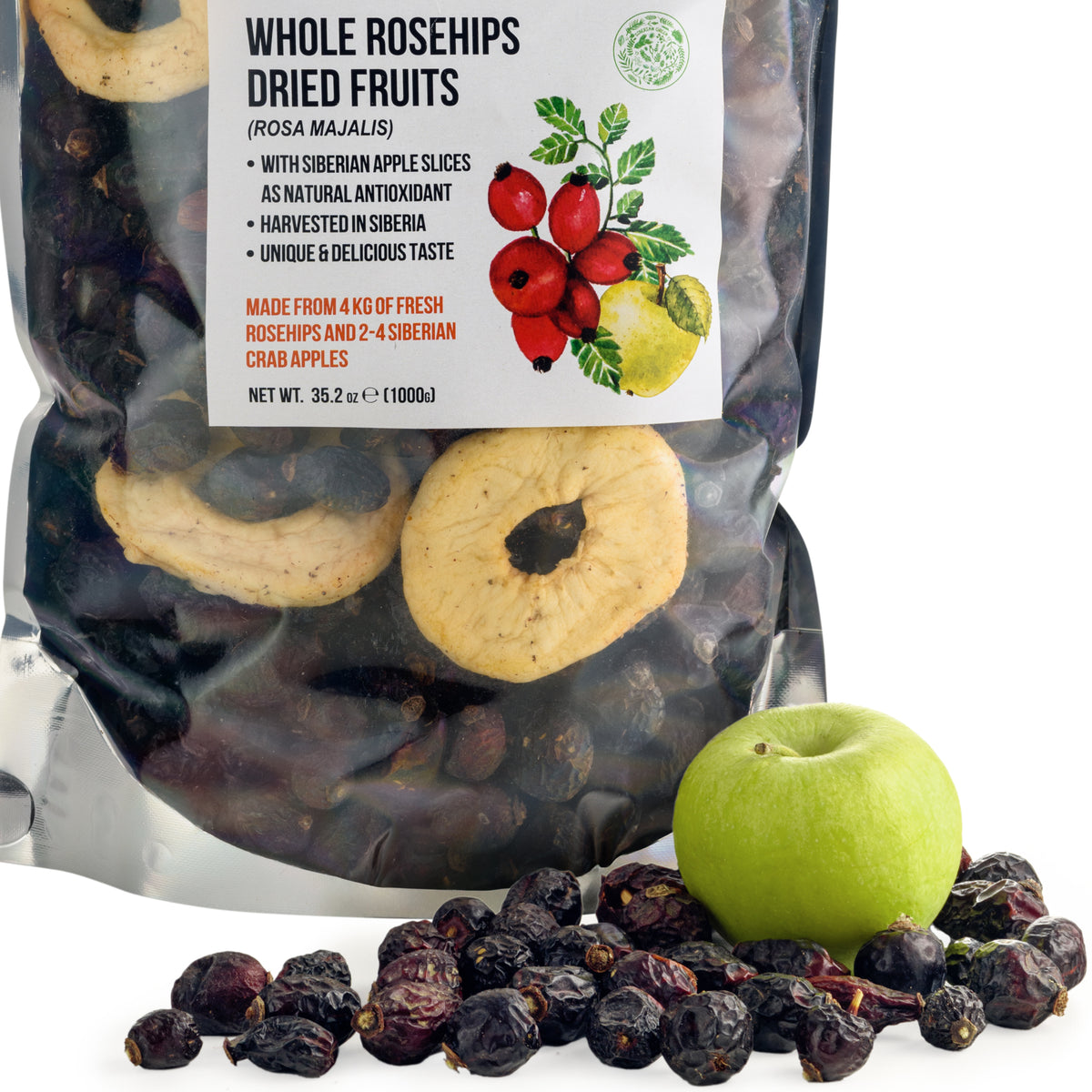 Dried Rosehips with Siberian Apples – Natural rich Antioxidants