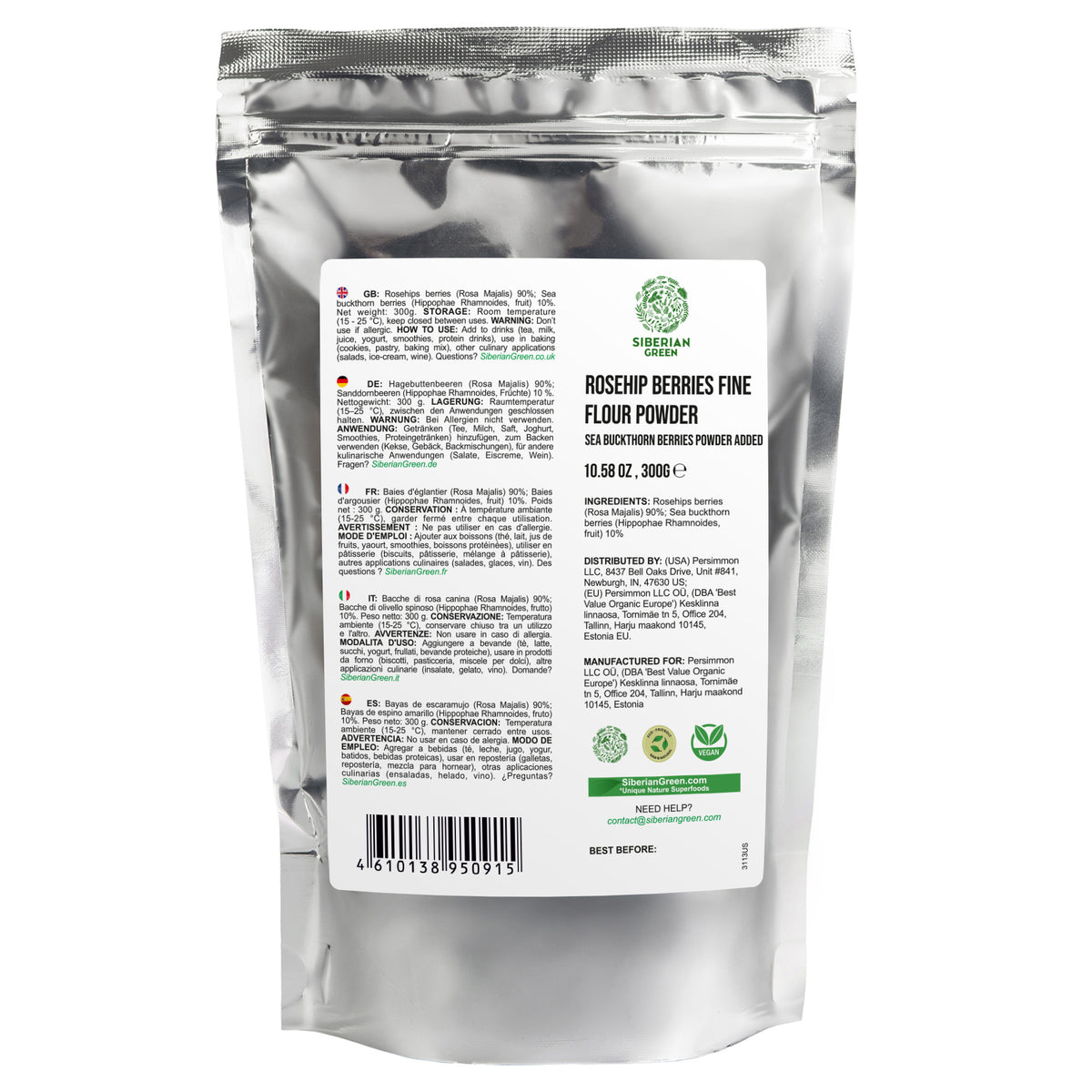 Pure Siberian Rose Hips & Sea Buckthorn Powder – 300g for Immunity and Vitality