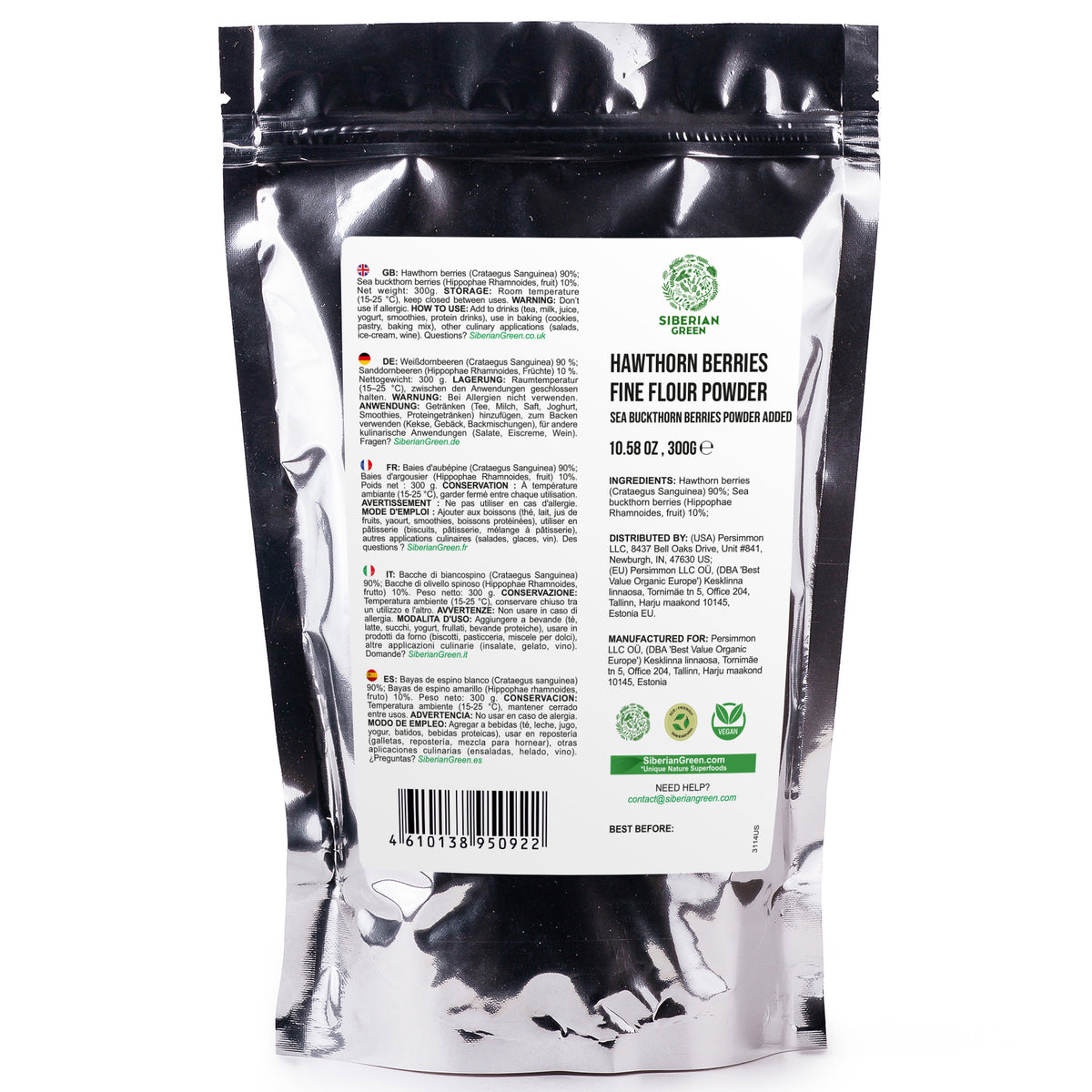 Siberian Hawthorn Powder with Sea Buckthorn – 300 g