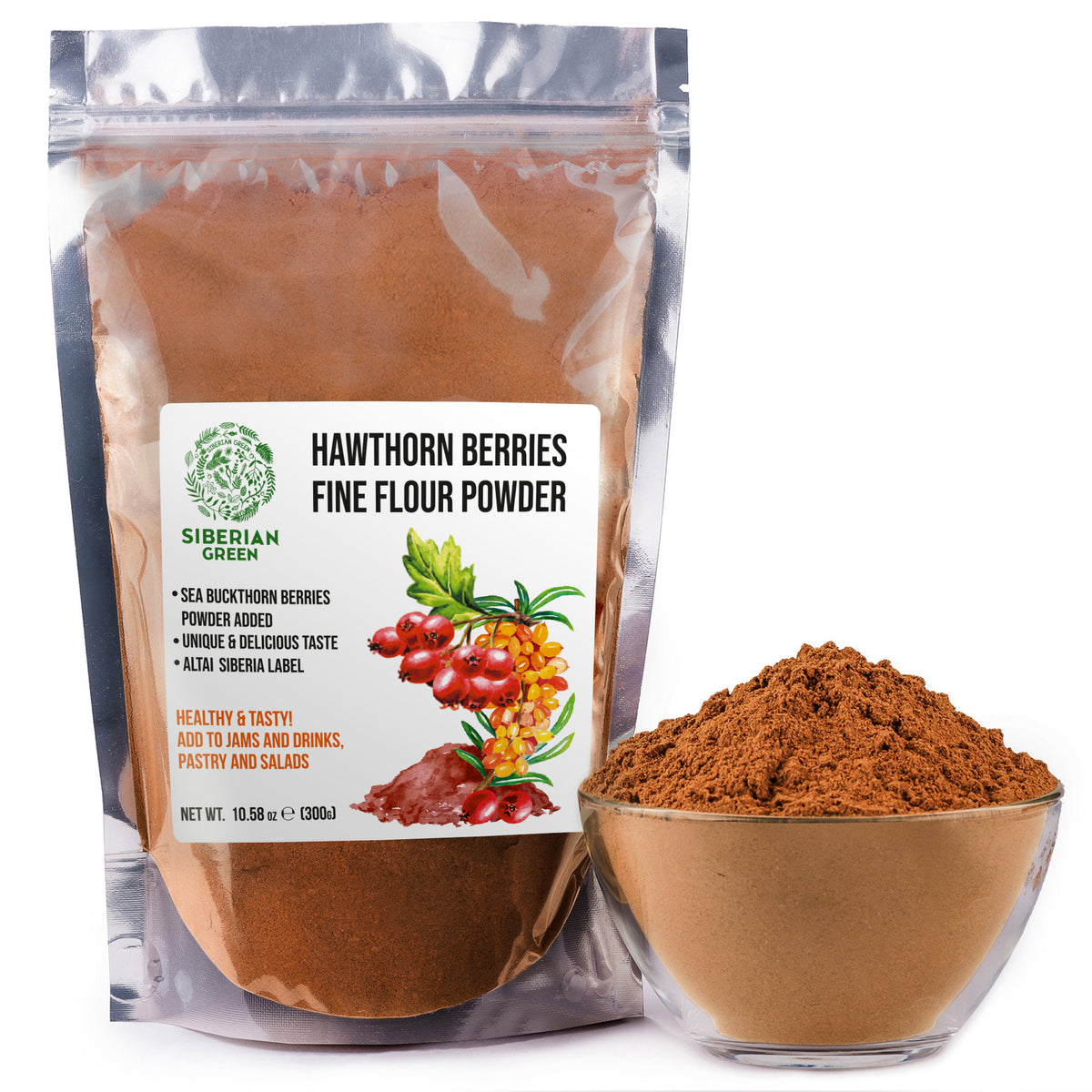 Siberian Hawthorn Powder with Sea Buckthorn – 300 g