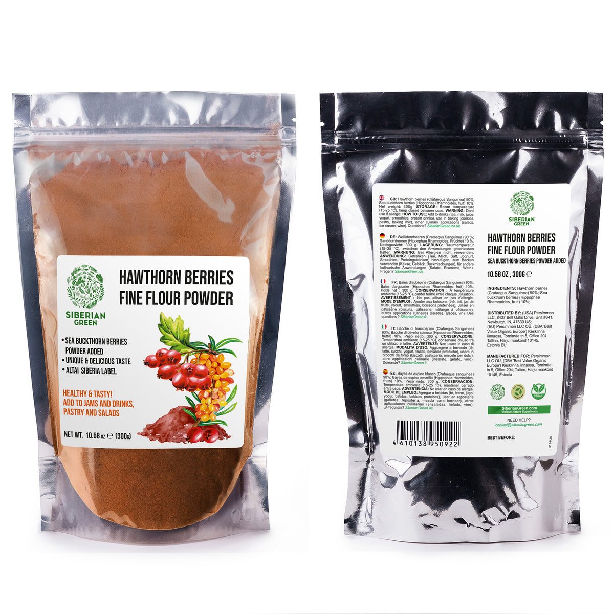 Siberian Hawthorn Powder with Sea Buckthorn – 300 g