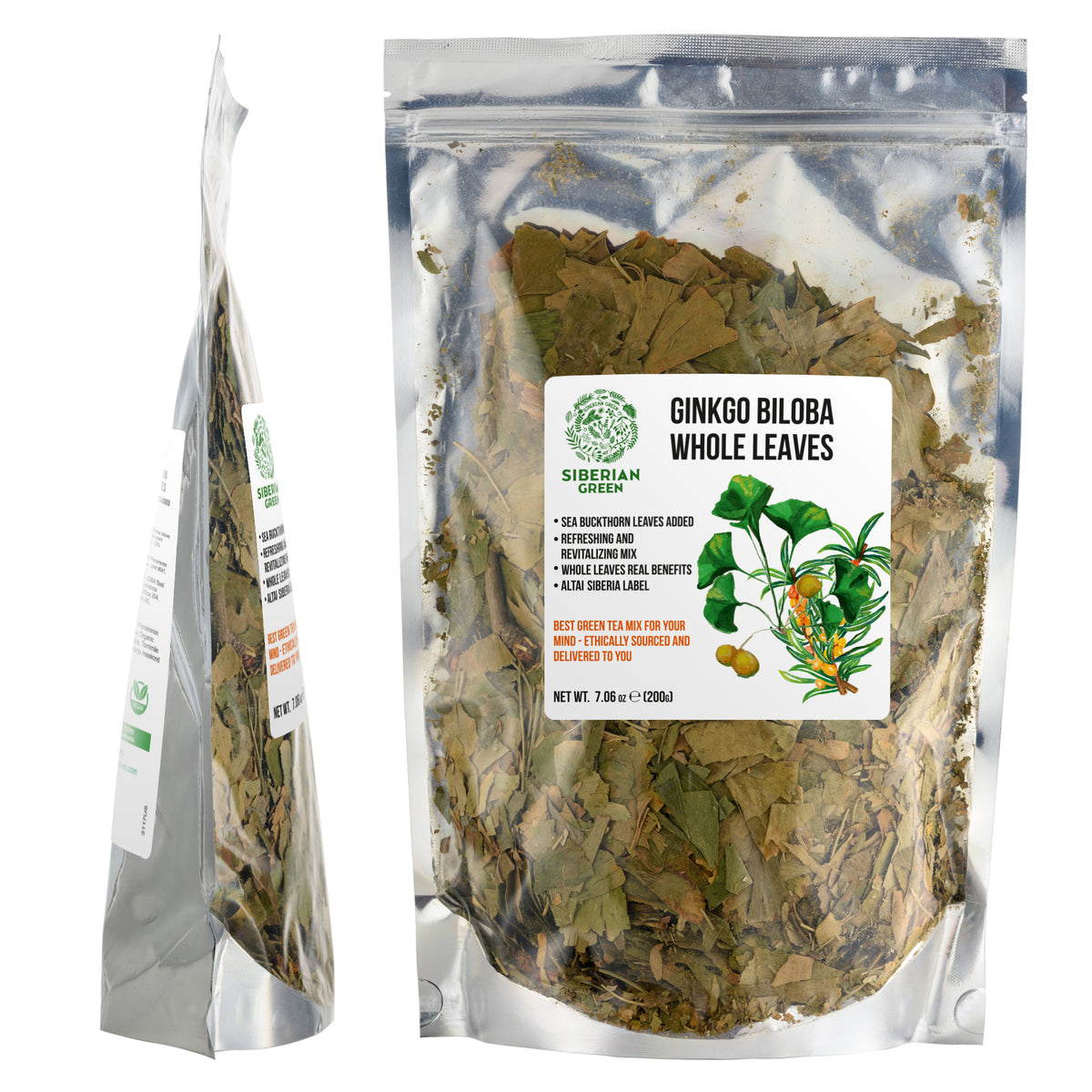 Organic Ginkgo Biloba Leaf Tea with Sea Buckthorn – 200g