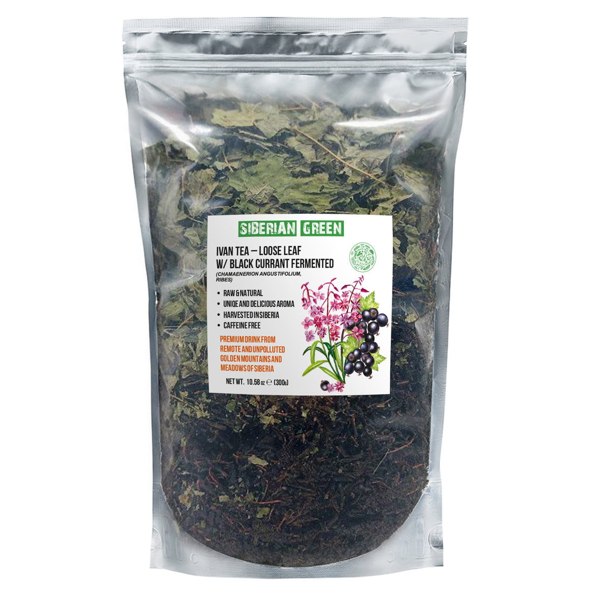 Siberian Fermented Loose Leaf Tea – Ivan Tea with Black Currant – 300g