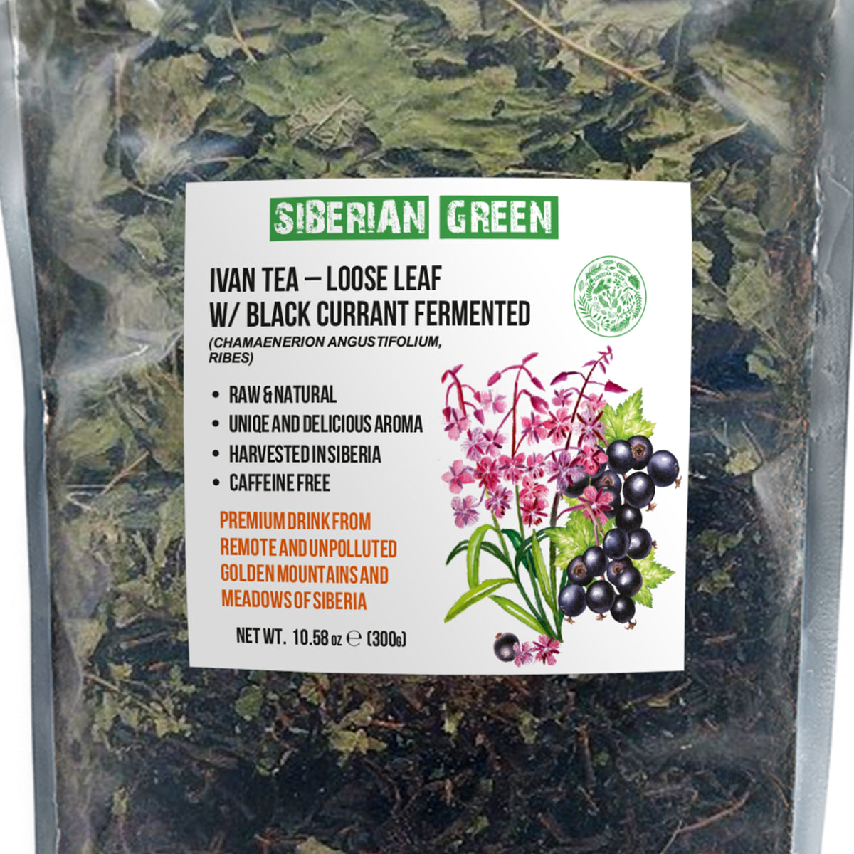 Siberian Fermented Loose Leaf Tea – Ivan Tea with Black Currant – 300g