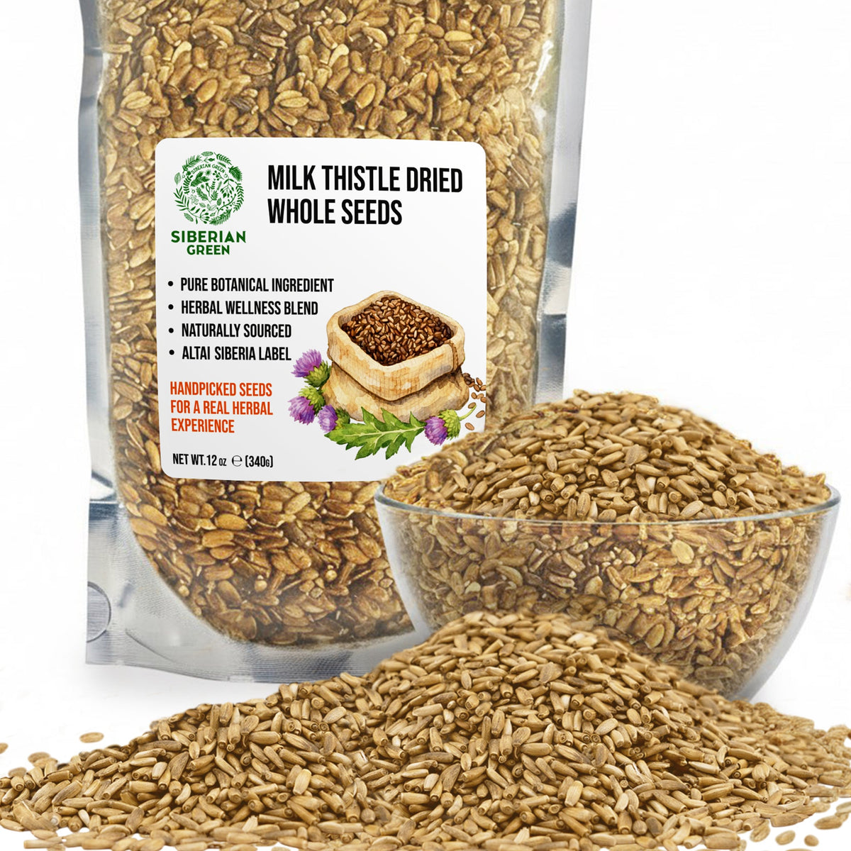 Siberian Green Milk Thistle Seeds Tea Canada Liver Support Antioxidant Rich Silybum Marianum 340 g