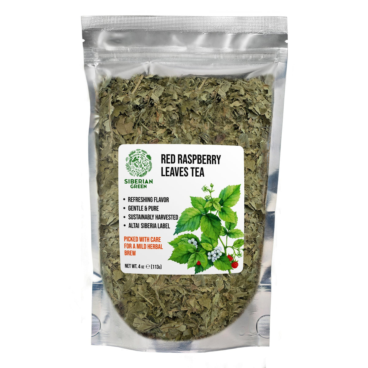 Siberian Green Red Raspberry Leaf Sweet Tea Canadian Natural Womens Wellness Herbal Infusion 113 g