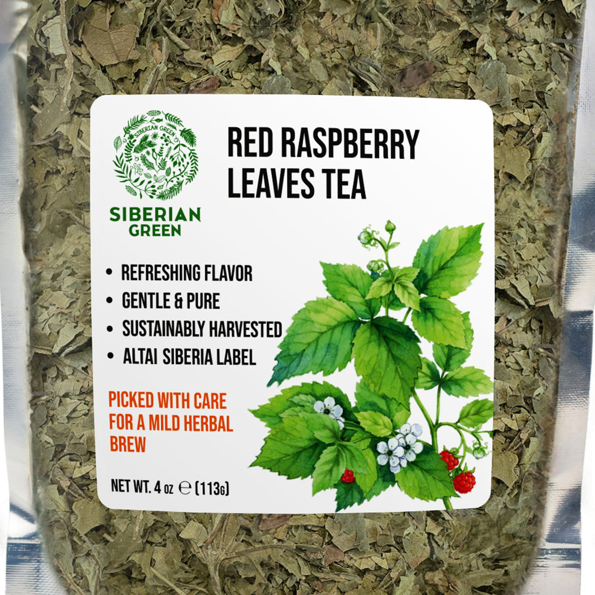 Siberian Green Red Raspberry Leaf Sweet Tea Canadian Natural Womens Wellness Herbal Infusion 113 g