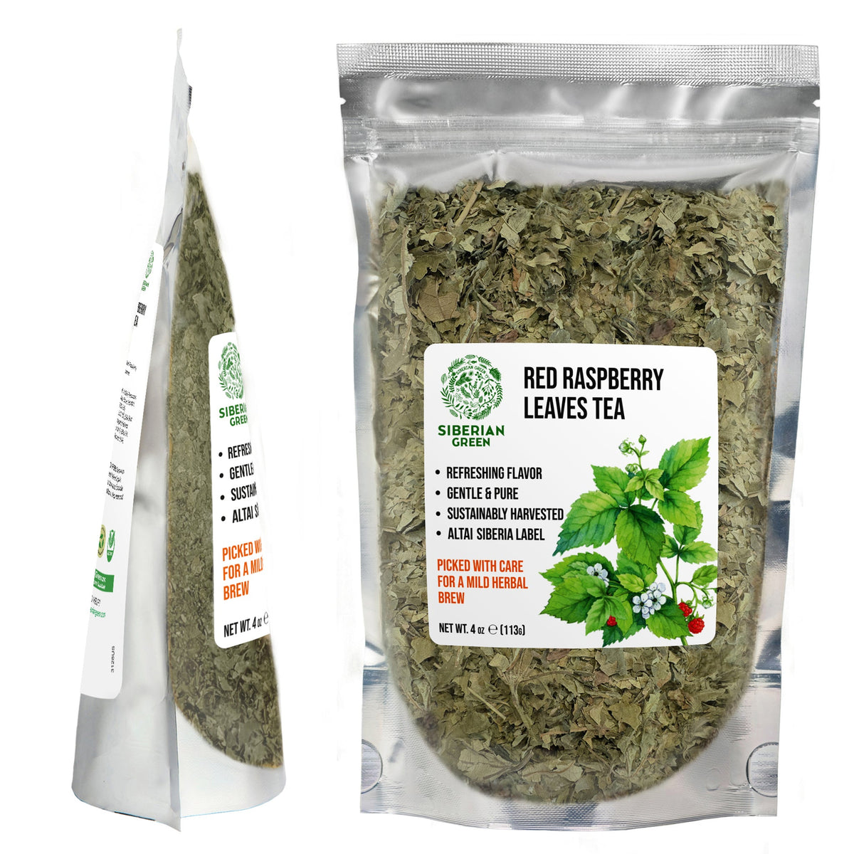 Siberian Green Red Raspberry Leaf Sweet Tea Canadian Natural Womens Wellness Herbal Infusion 113 g