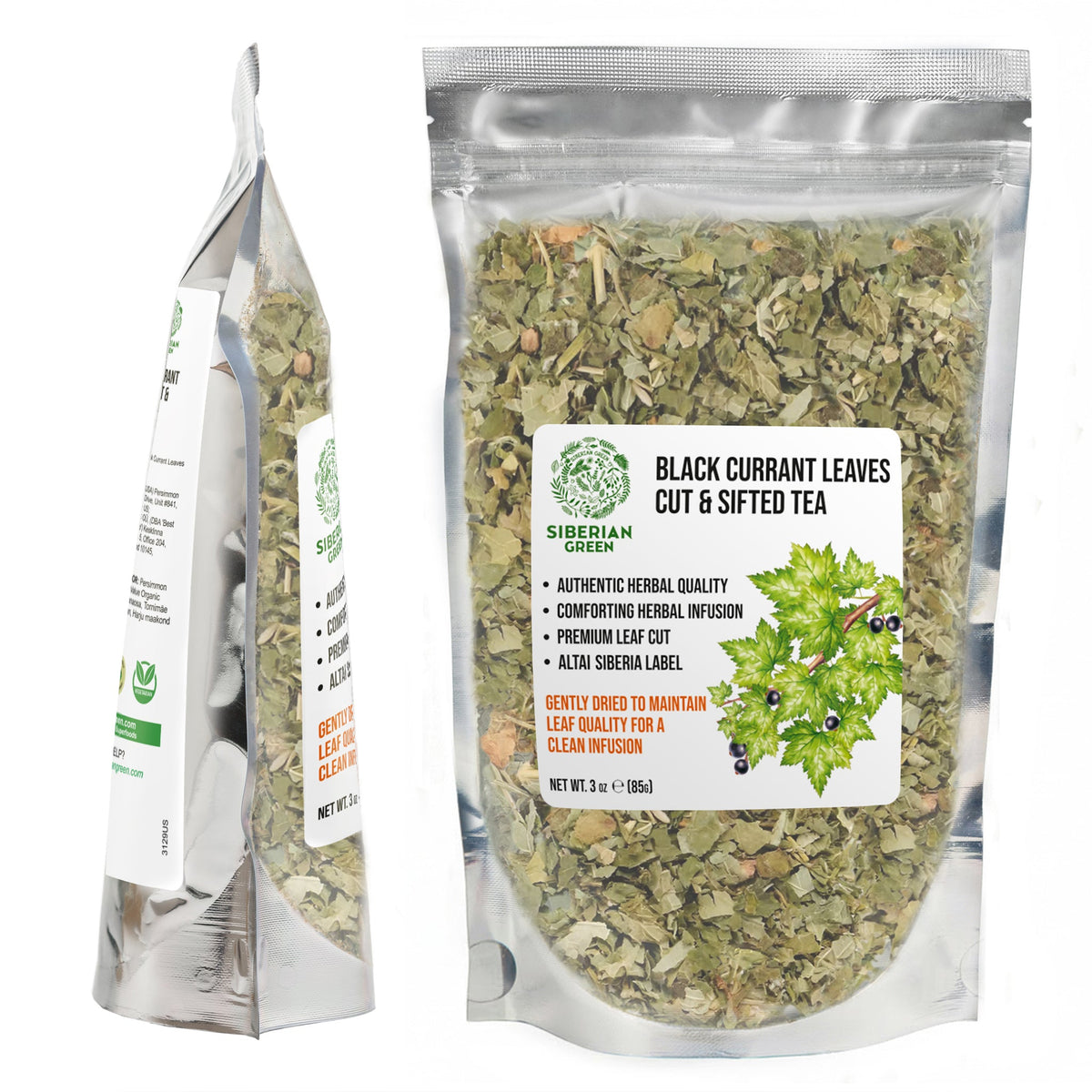 Siberian Green Black Currant Leaf Herbal Tea Smooth Wellness Infusion for Canadians 85 g