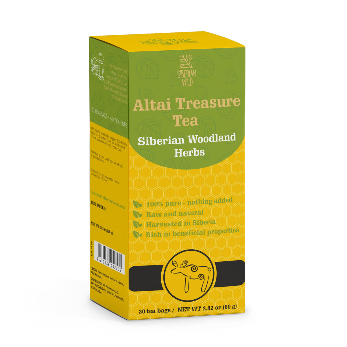 Siberian Wild Altai Treasure Tea - 20 Large Tea Bags Siberian Woodland Herbs