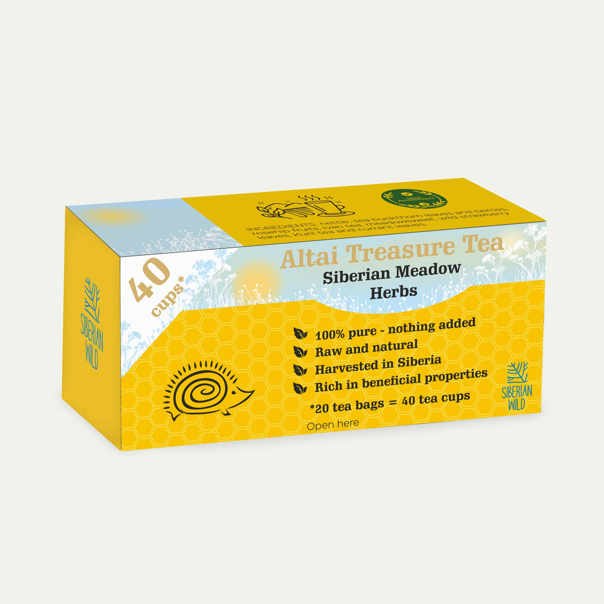 Siberian Wild Altai Treasure Tea - 20 Large Tea Bags Siberian Meadow Herbs
