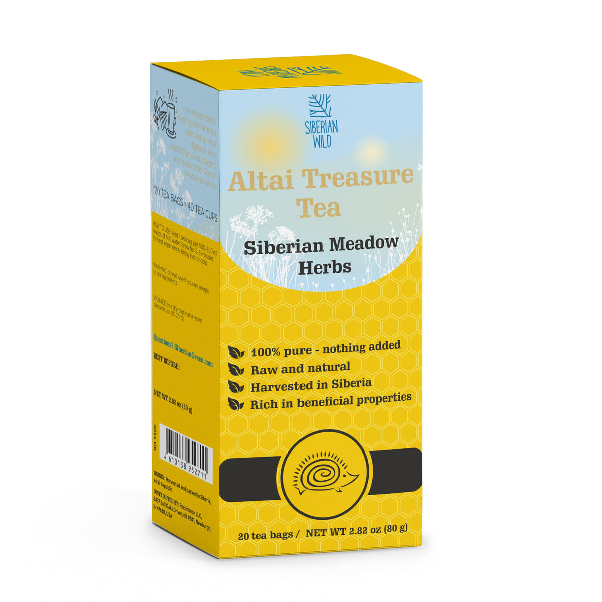 Siberian Wild Altai Treasure Tea - 20 Large Tea Bags Siberian Meadow Herbs
