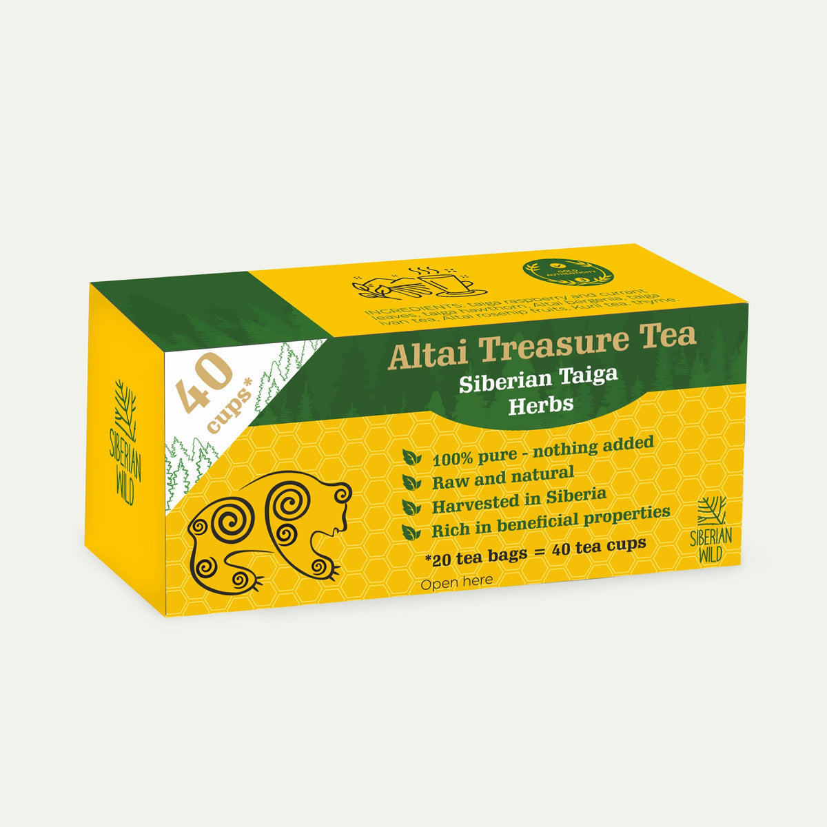 Siberian Wild Altai Treasure Tea - 20 Large Tea Bags Siberian Taiga Wellness Herbs
