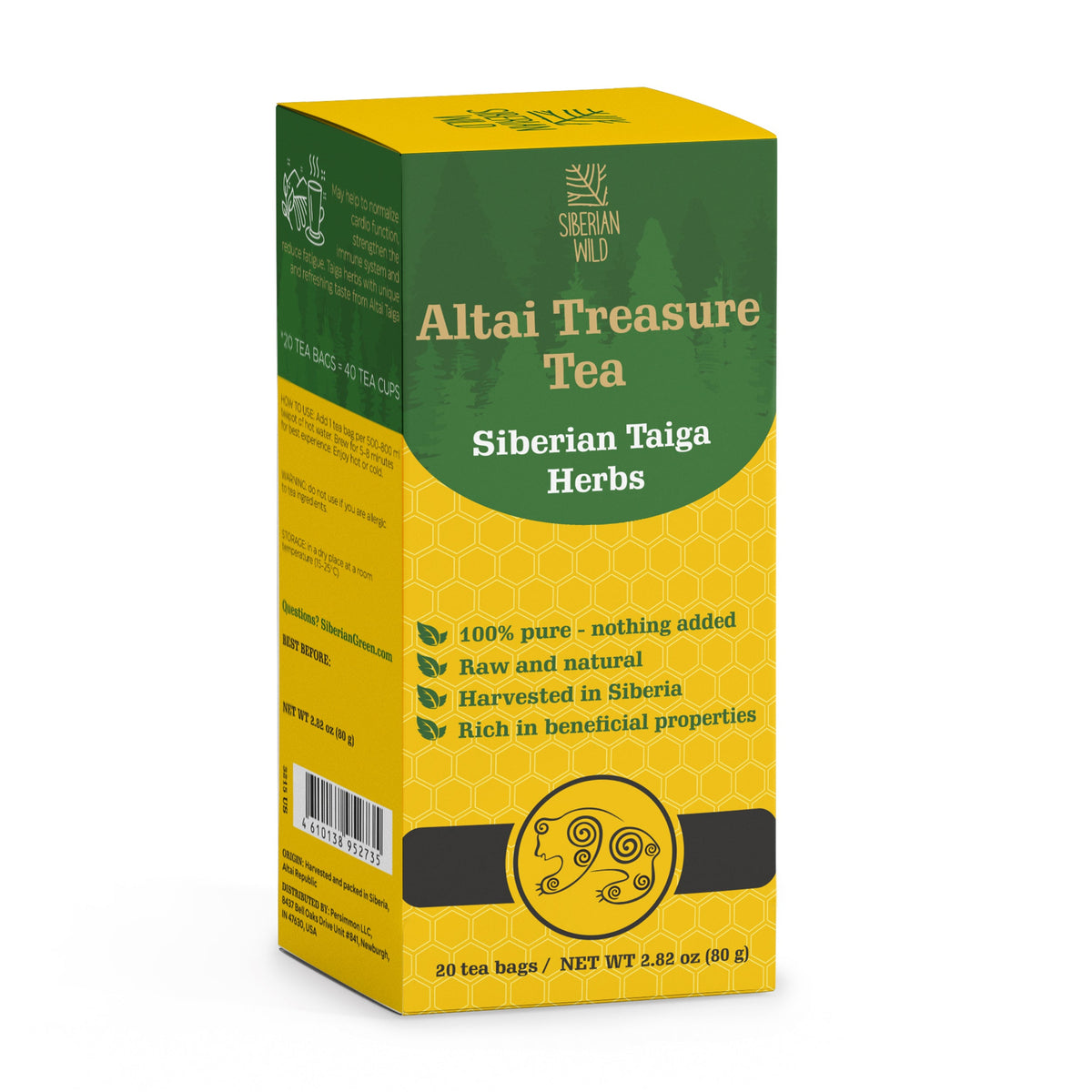 Siberian Wild Altai Treasure Tea - 20 Large Tea Bags Siberian Taiga Wellness Herbs